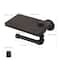 Black Wall Mounted Toilet Paper Holder with Rustic Wooden Shelf